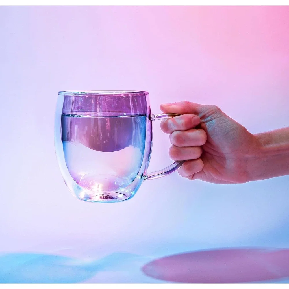 Dragon Glassware x Barbie Double Wall Coffee Mugs Pink Magenta 16oz Set 2 Sealed